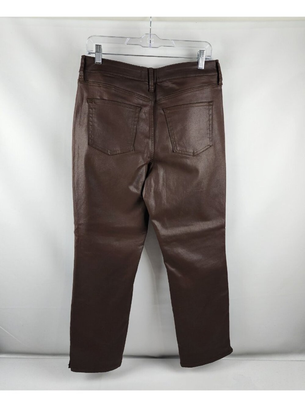 Edgely Pants 12 Short Womens Brown Faux Leather Straight Leg Pants - Picture 7 of 11